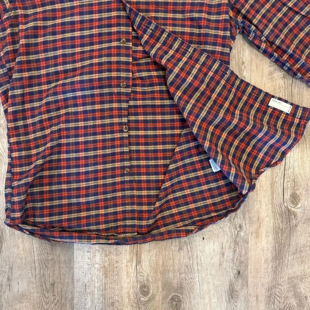 J. Crew Men’s Slim Dress Button Down Red and Blue Medium